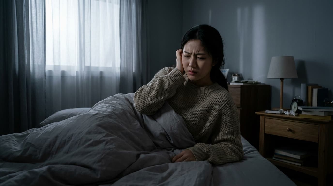 자려고 누우면 귀에서 소리가 들려요, 왜 잠 못 이루고 괴로워야 할까요?