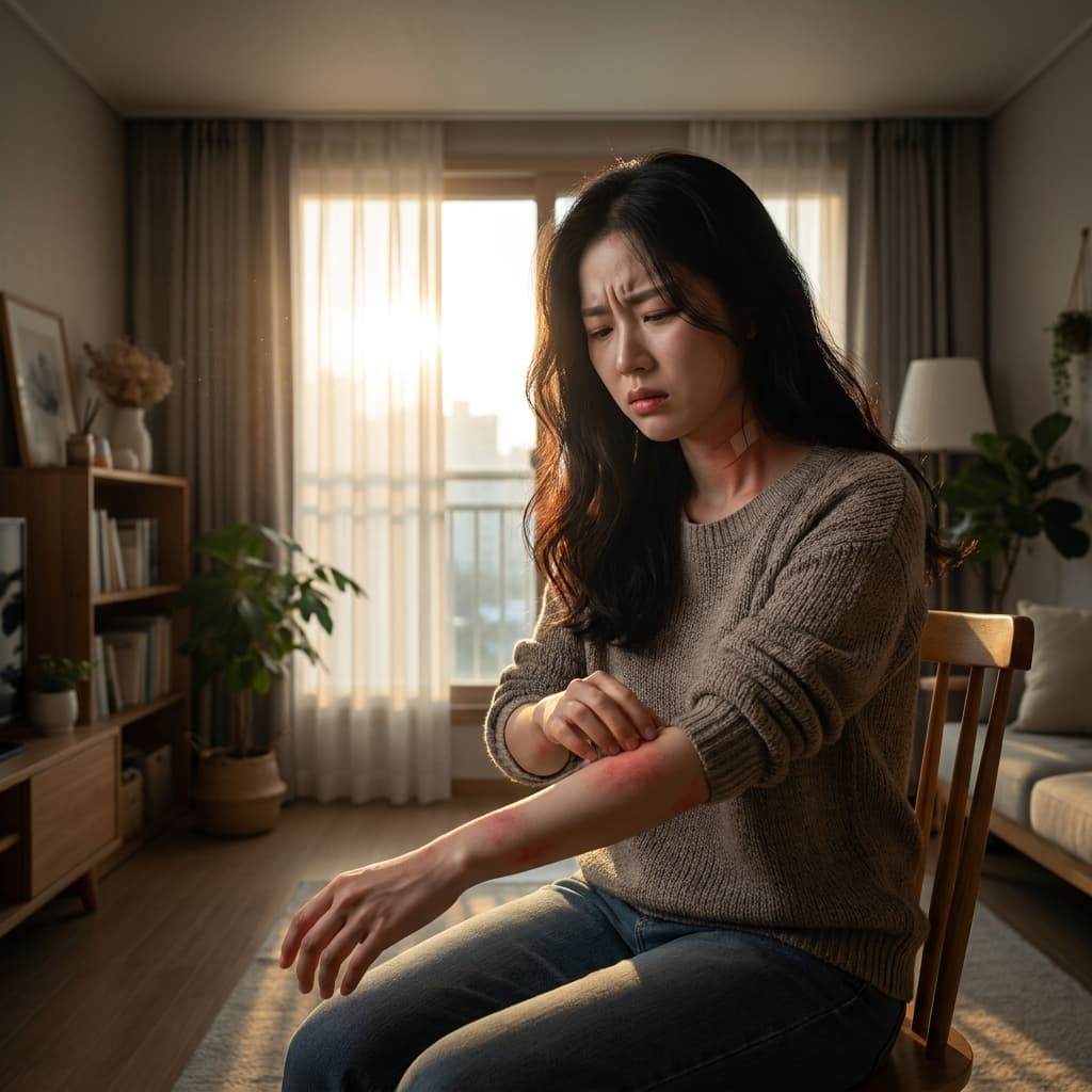 脖子和手臂内侧发红出水,正确了解特应性皮炎症状才能康复。