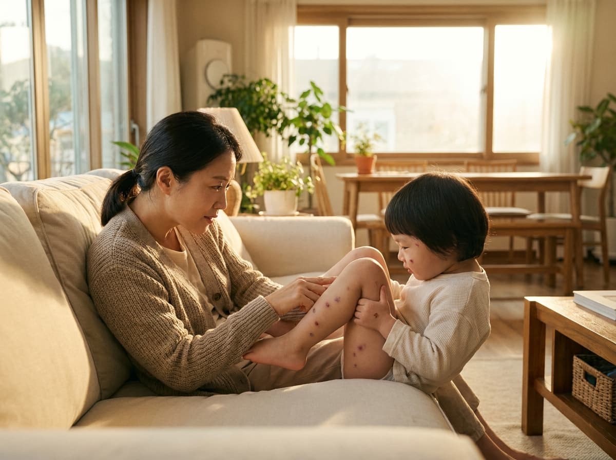 子供の足に打撲のようなあざが頻繁にできます、もしかして紫斑病でしょうか?