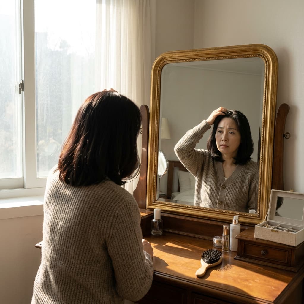 갱년기 정수리 머리숱, 혹시 나도 여성 탈모 시작일까요?