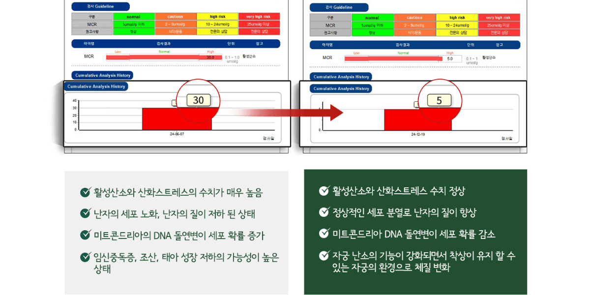 Free Radical Test Before/After (Pregnancy)
