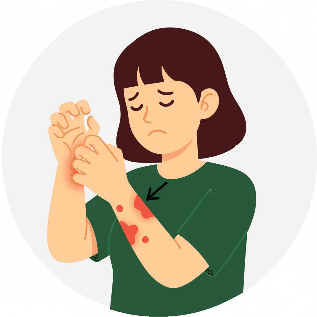 피부 가려움증과 발진