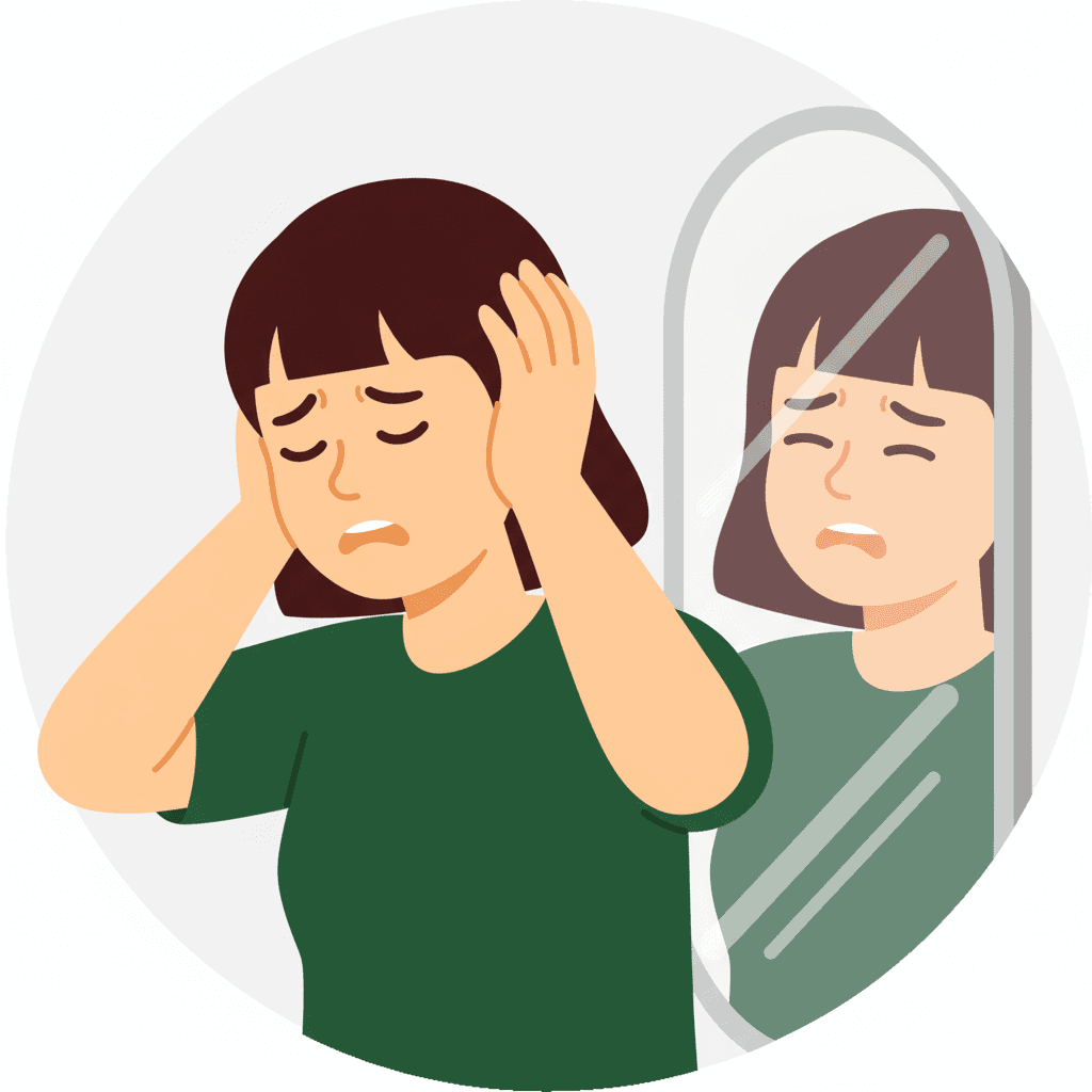 삐-, 윙- 하는 소리가 조용할수록 더 크게 들리는 상태